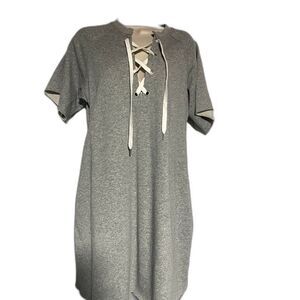 Umgee sweatshirt dress size m   with great lace up neckline!